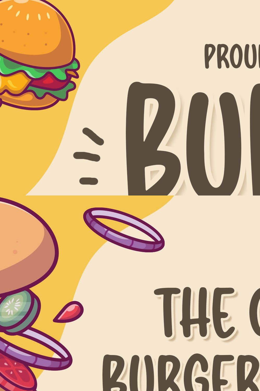 Burger Kids a Delicious Kids Font pinterest preview image.