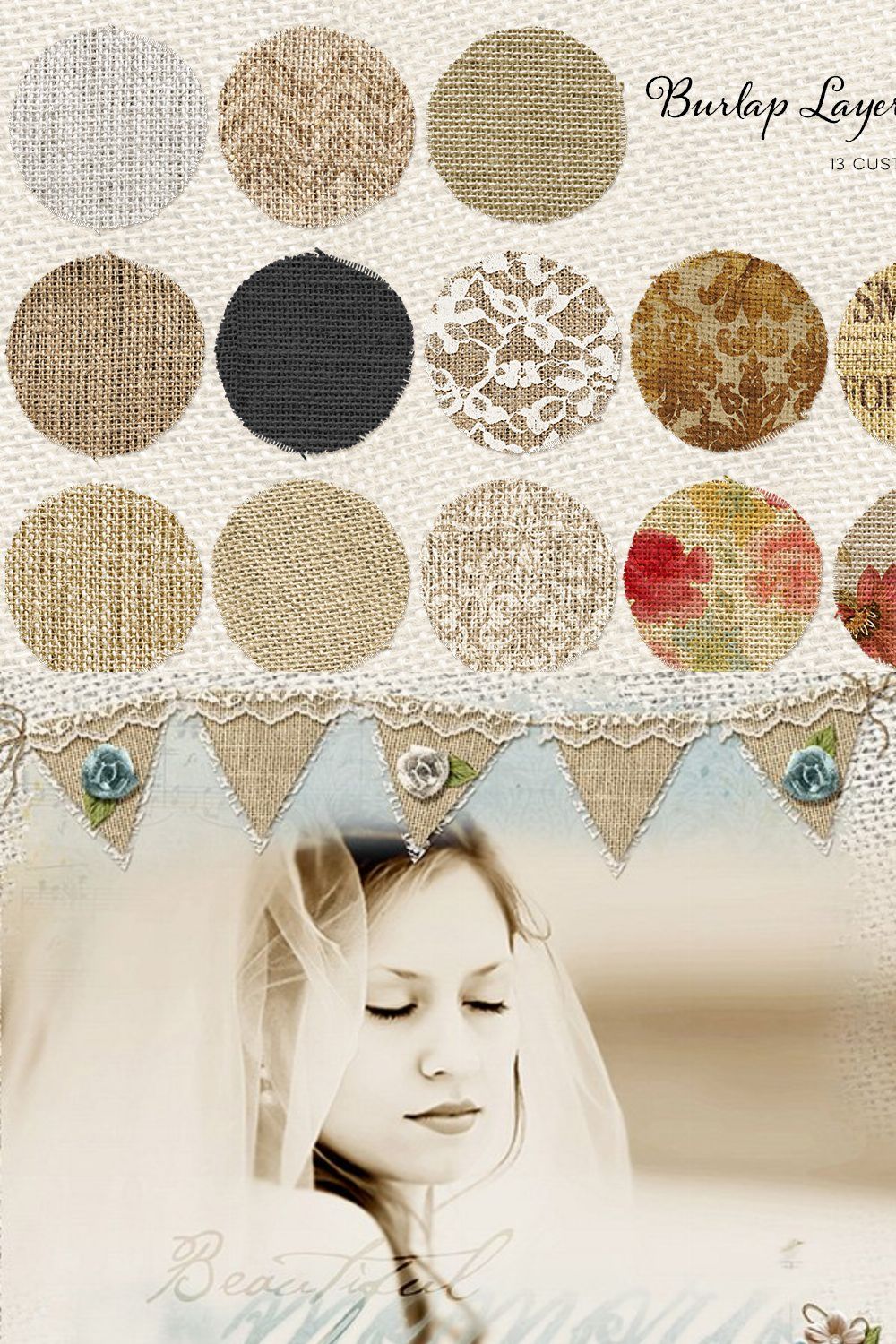 Burlap Layer Styles pinterest preview image.