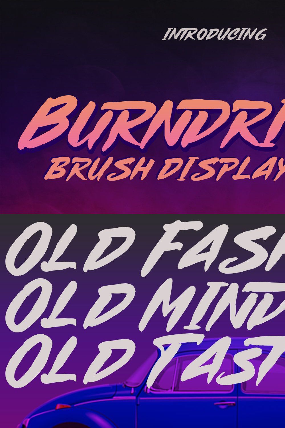 Burndrives Display Brush Font pinterest preview image.