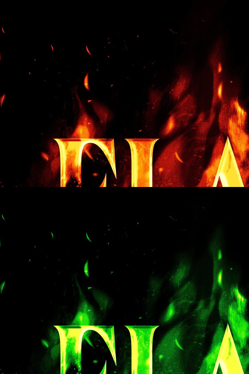 Burning Flames PS Text Effect pinterest preview image.