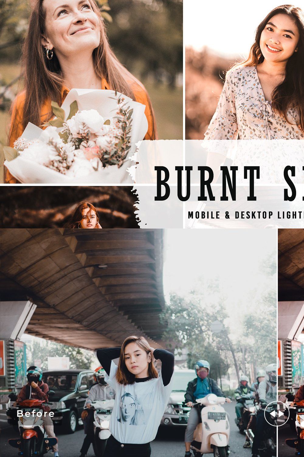 Burnt Sienna Pro Lightroom Presets pinterest preview image.