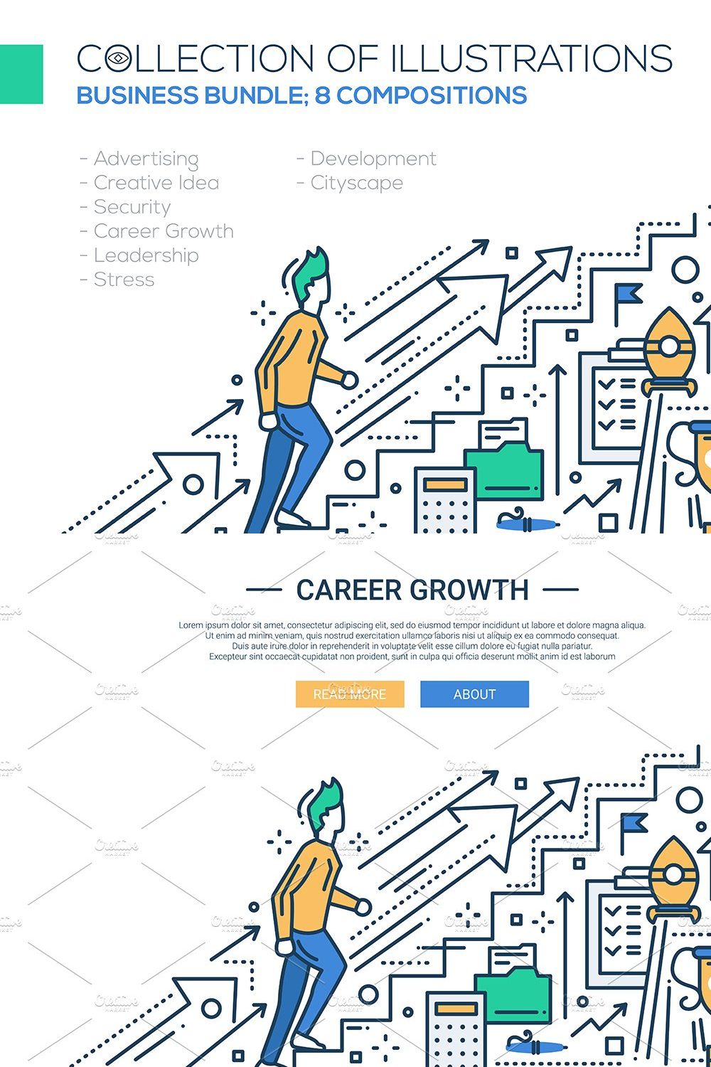 Business - Line Compositions Bundle pinterest preview image.
