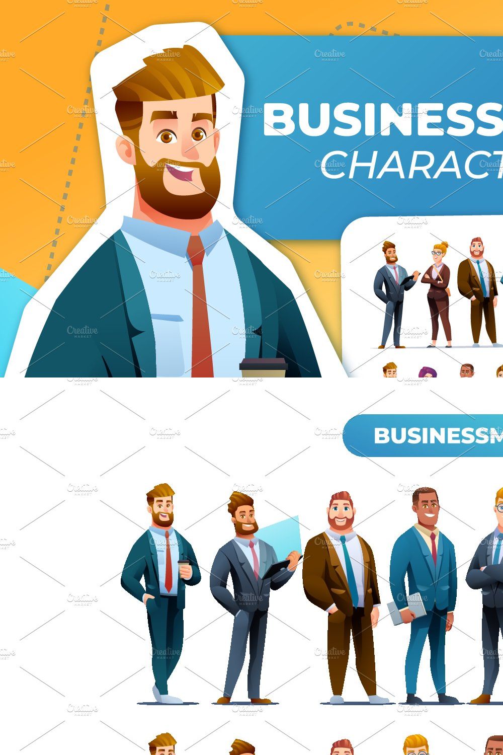 Business People Character Set pinterest preview image.