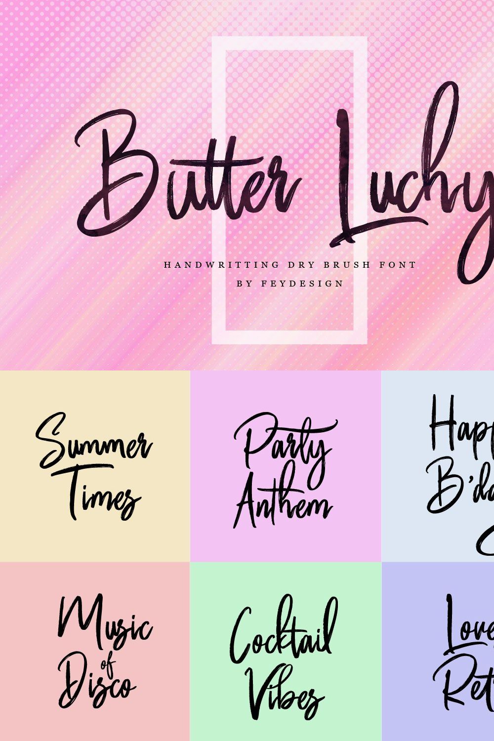 Butter Luchy - Handwritting Brush pinterest preview image.