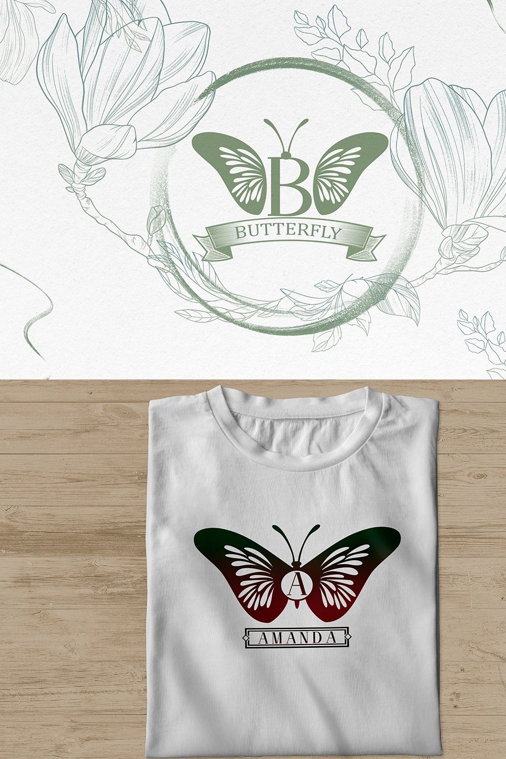 Butterfly Monogram pinterest preview image.
