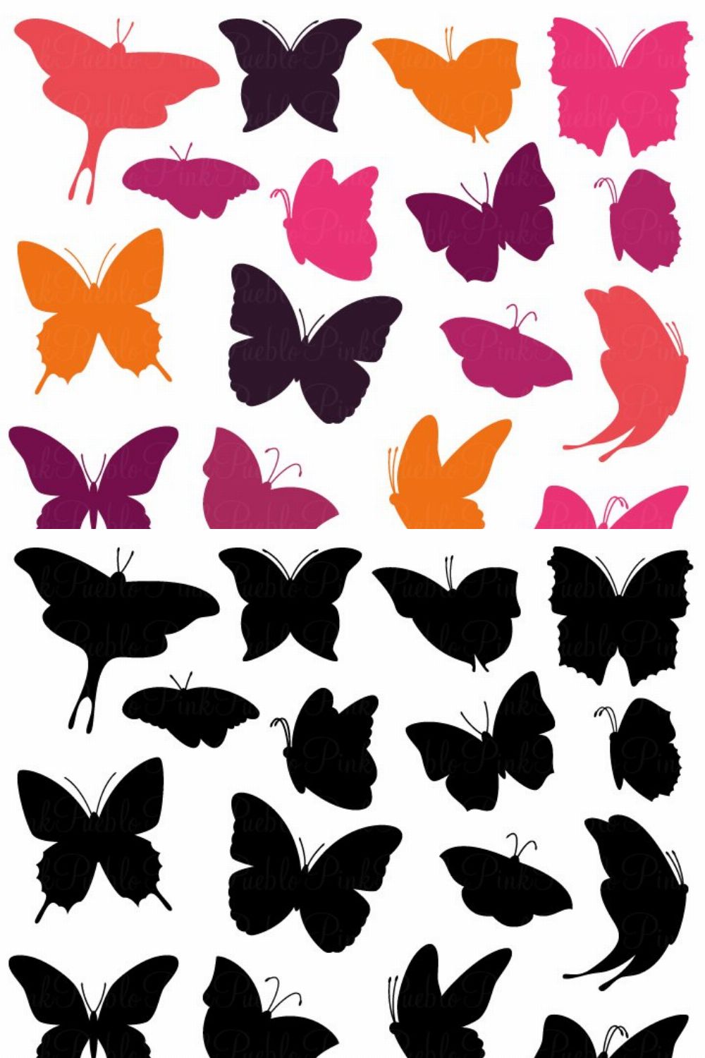 Butterfly Photoshop Brushes pinterest preview image.