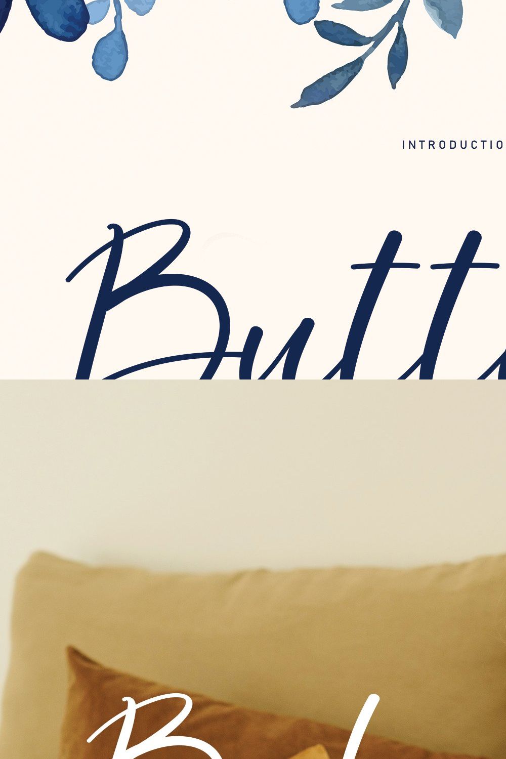 Butterfly | Script font pinterest preview image.