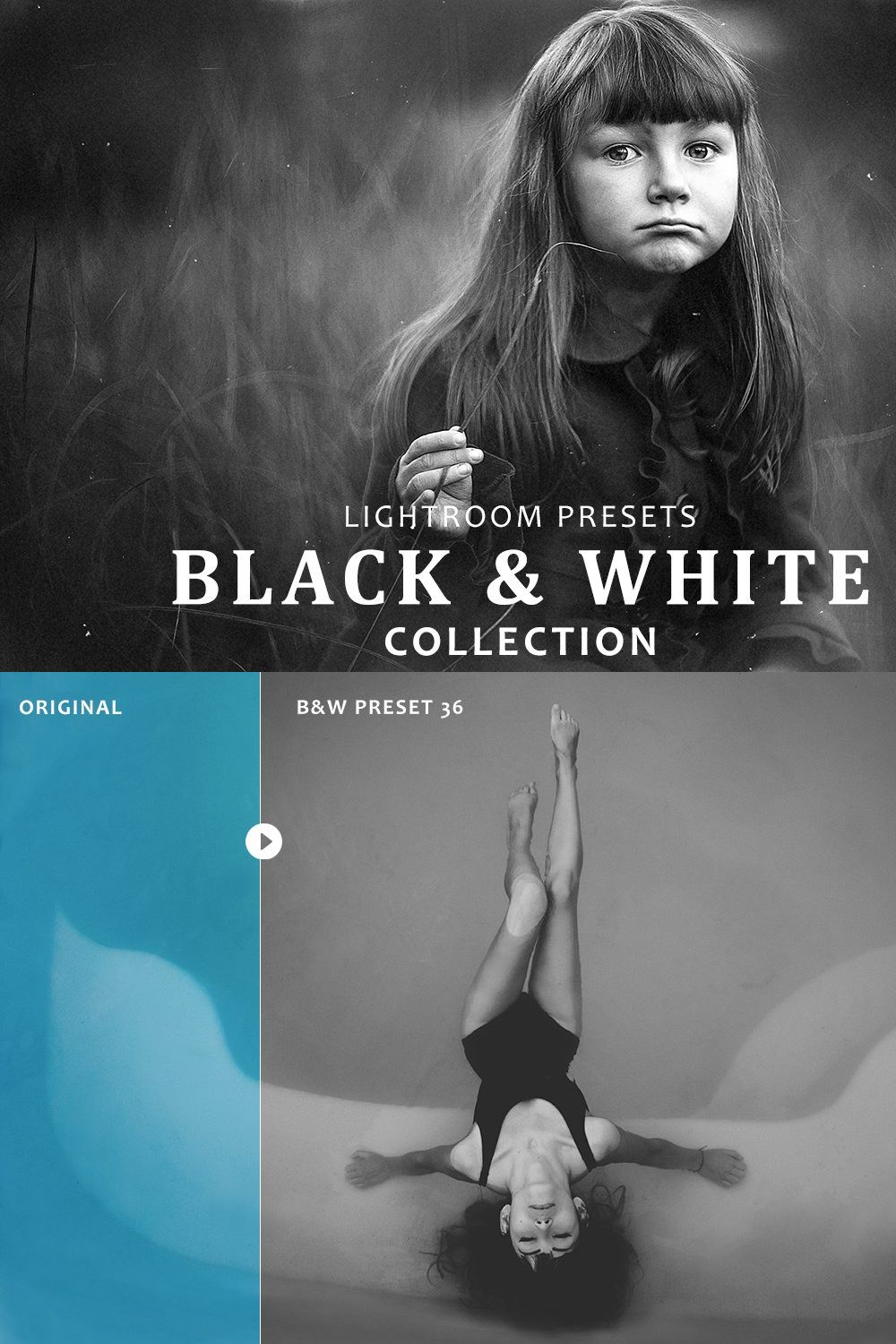 B&W Collection  Lightroom Presets pinterest preview image.