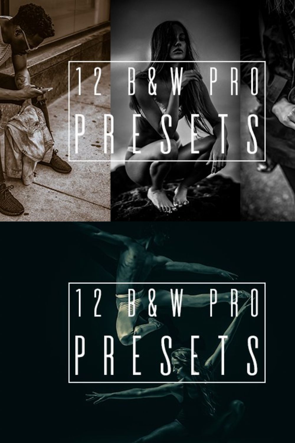 B&W Pro Presets pinterest preview image.