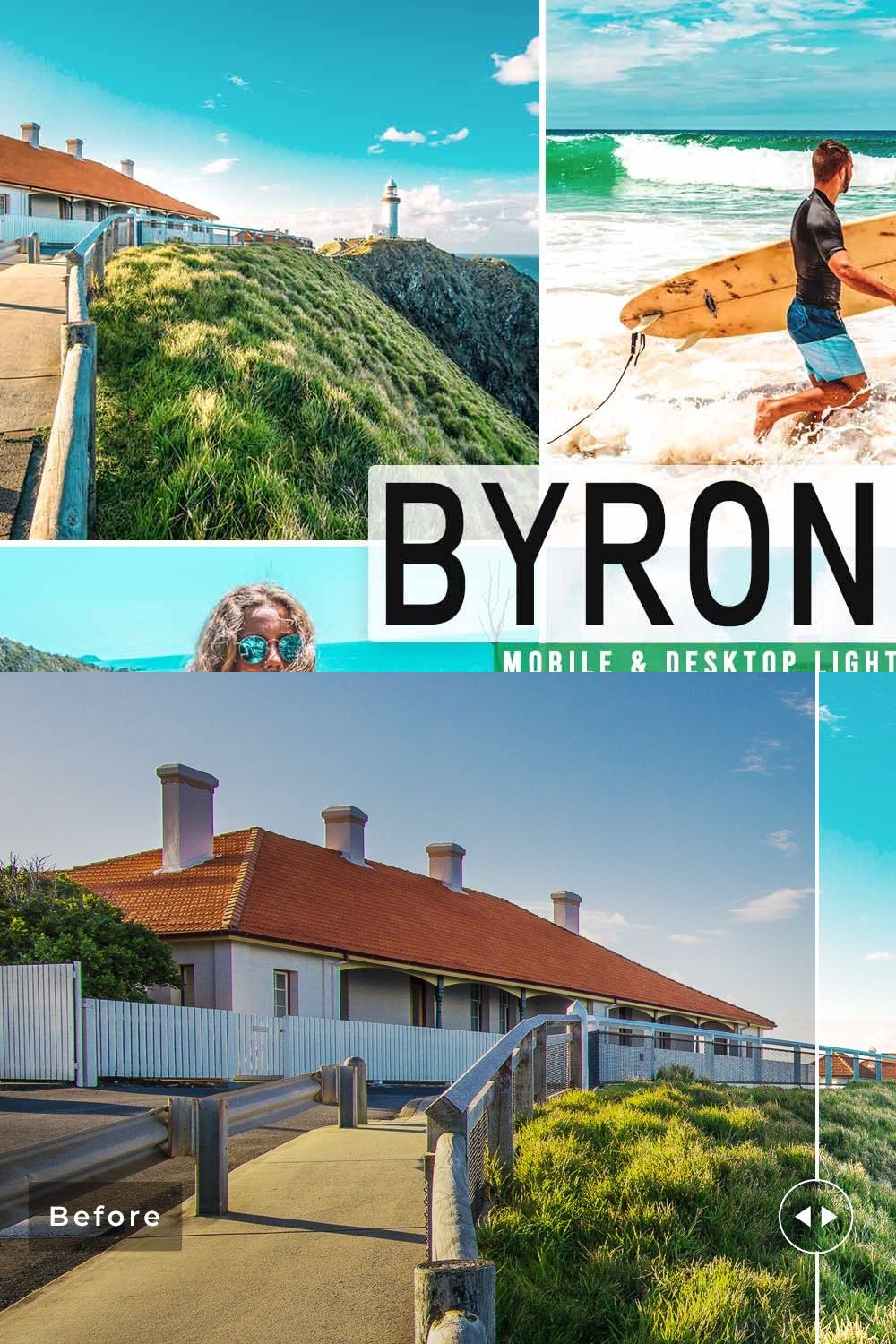 Byron Bay Pro Lightroom Presets pinterest preview image.