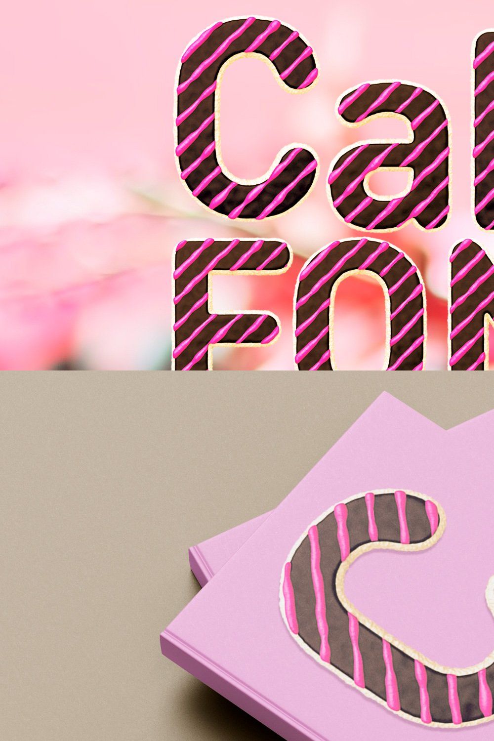 Cake Bitmap Color Font & PNG Set pinterest preview image.