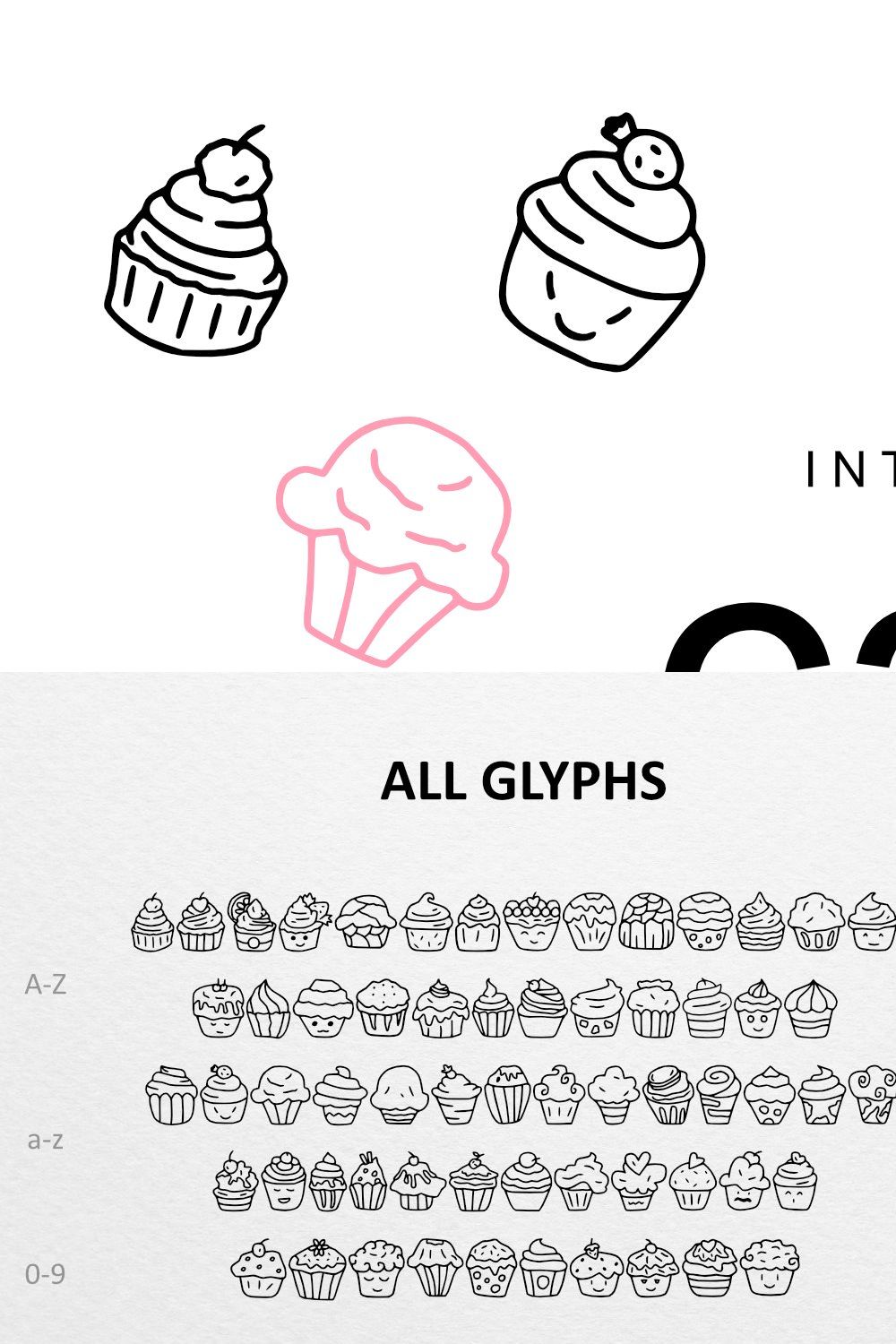 Cake Doodle Dingbat pinterest preview image.