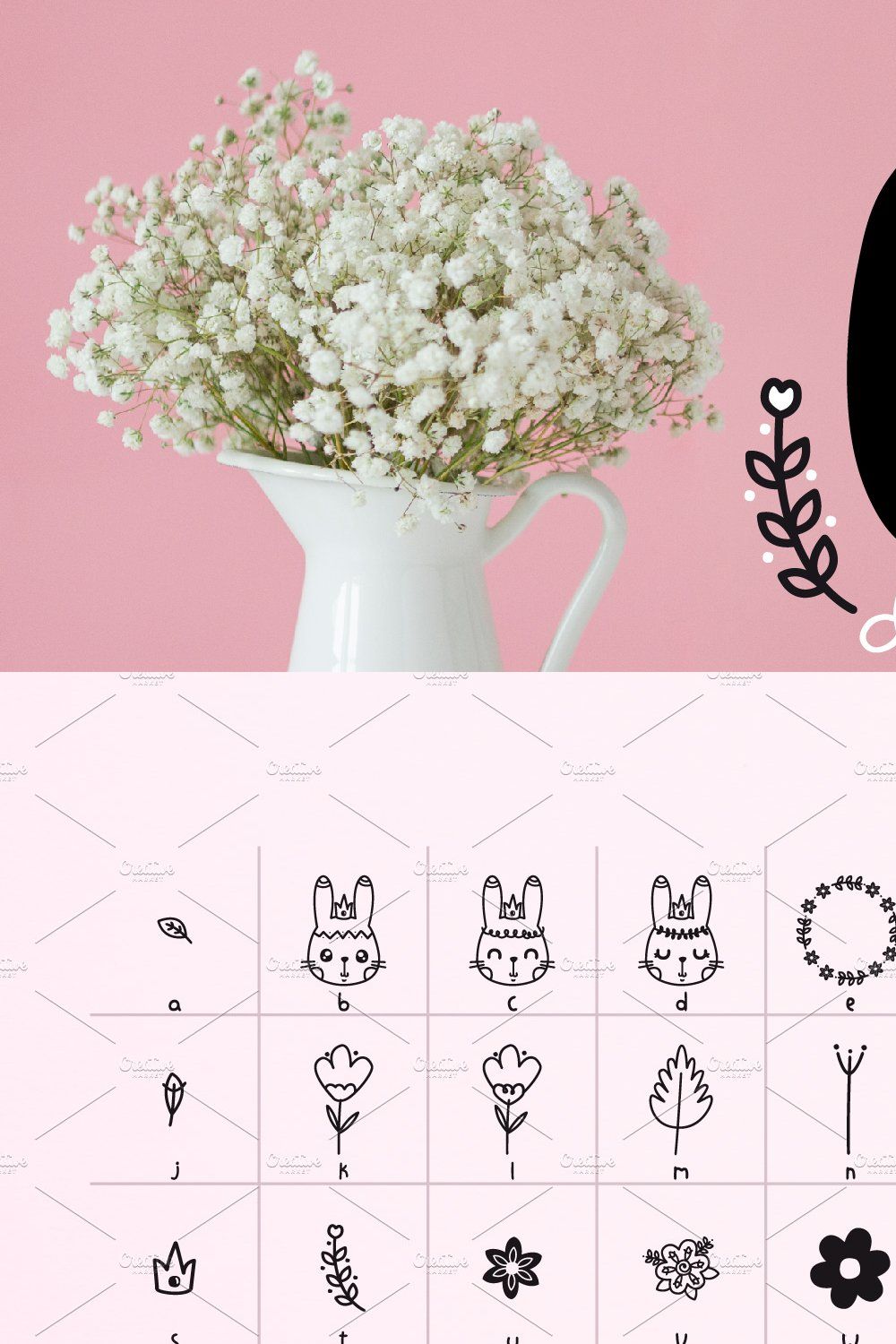 Cala dingbat font-floral elements pinterest preview image.