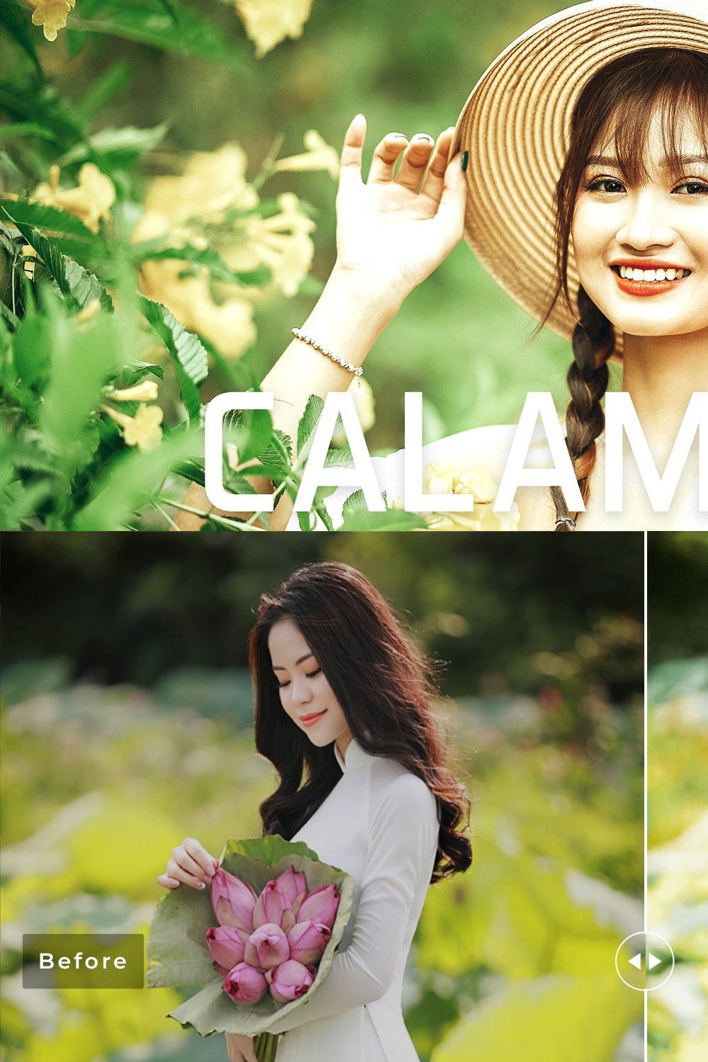 Calamansi Pro Lightroom Preresets pinterest preview image.