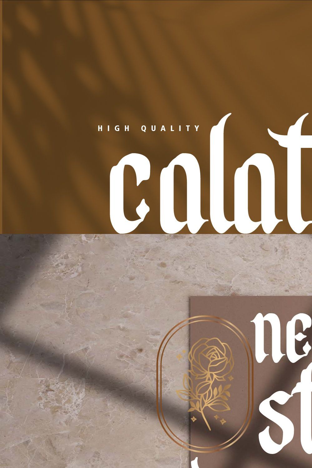Calathea Blackletter Font pinterest preview image.