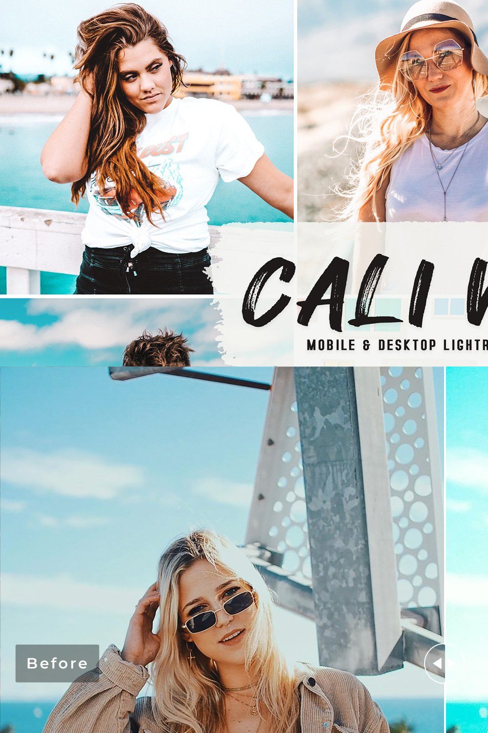 Cali Vibe Pro Lightroom Presets pinterest preview image.