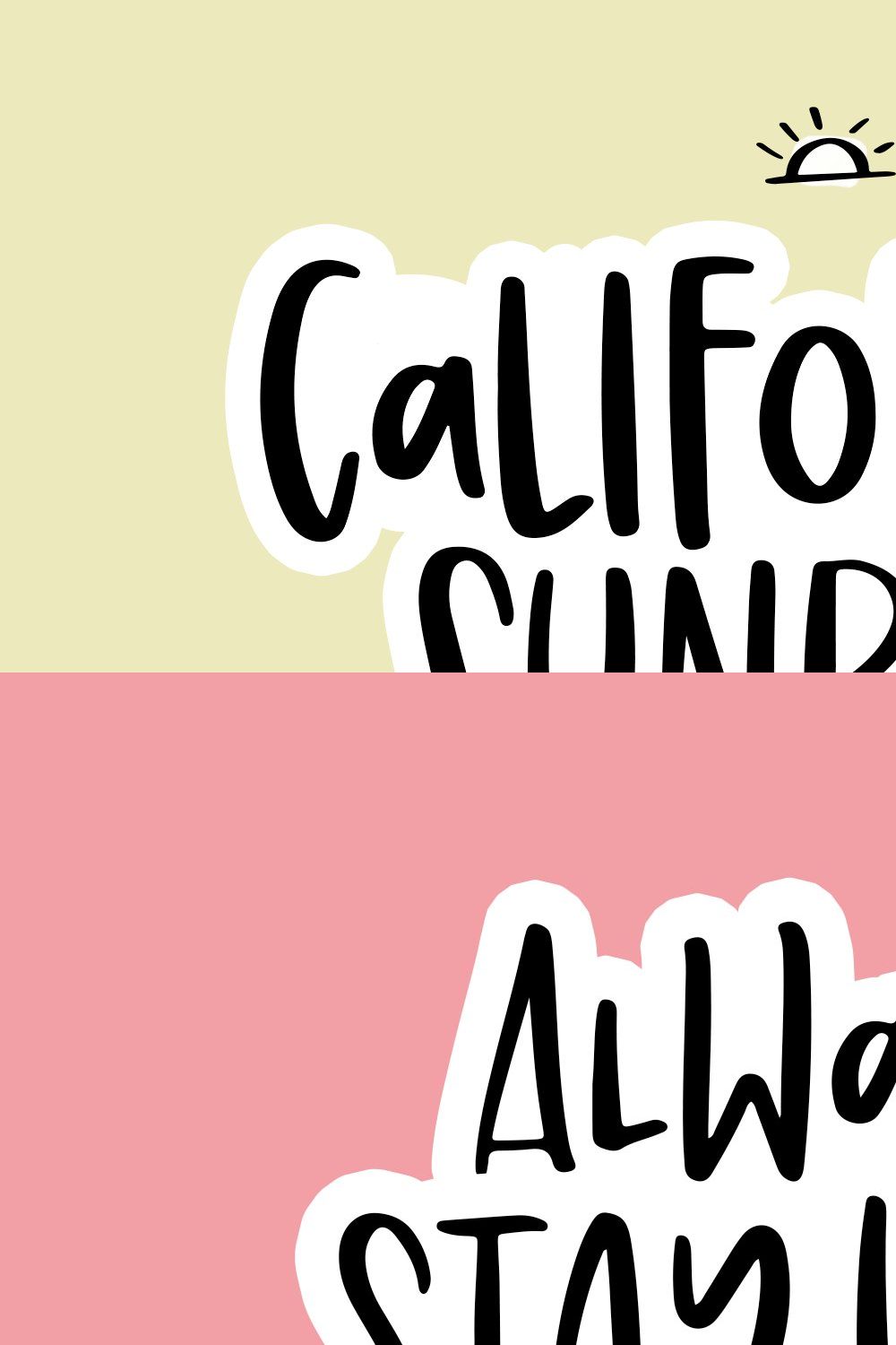 California Sunrise Font pinterest preview image.