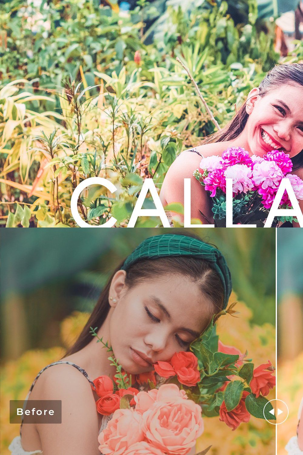 Calla Lily Pro Lightroom Presets pinterest preview image.