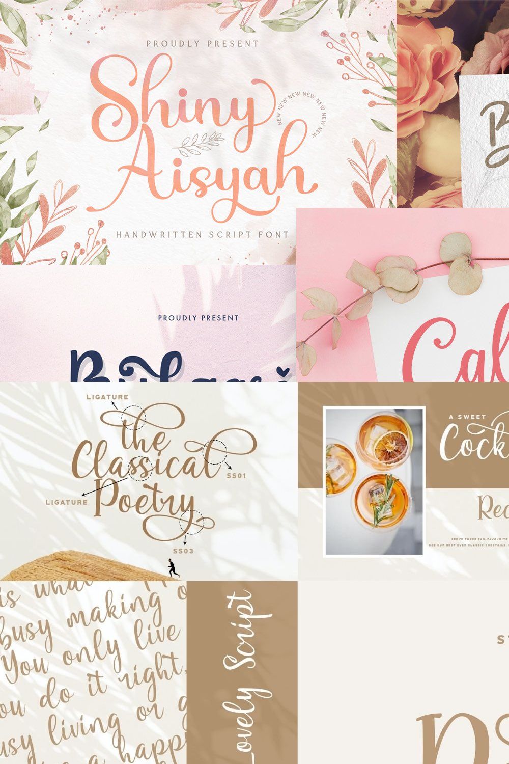 Calligraphy Font Bundle Vol 6 pinterest preview image.