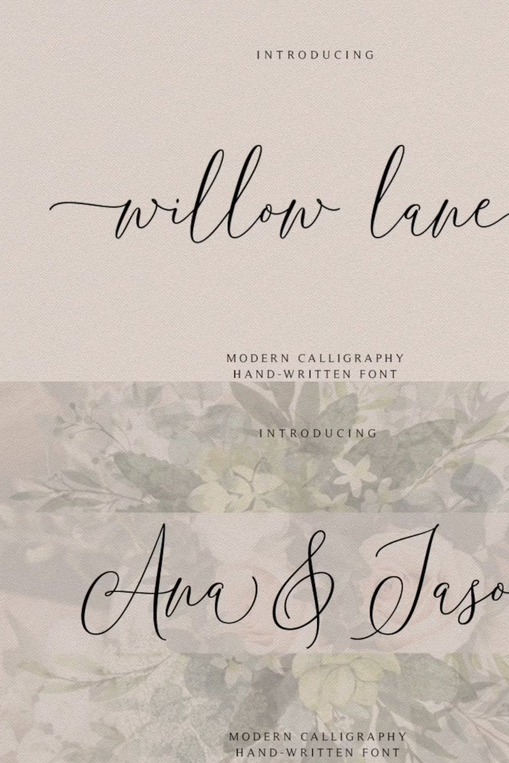 Calligraphy fontWedding font, Modern pinterest preview image.