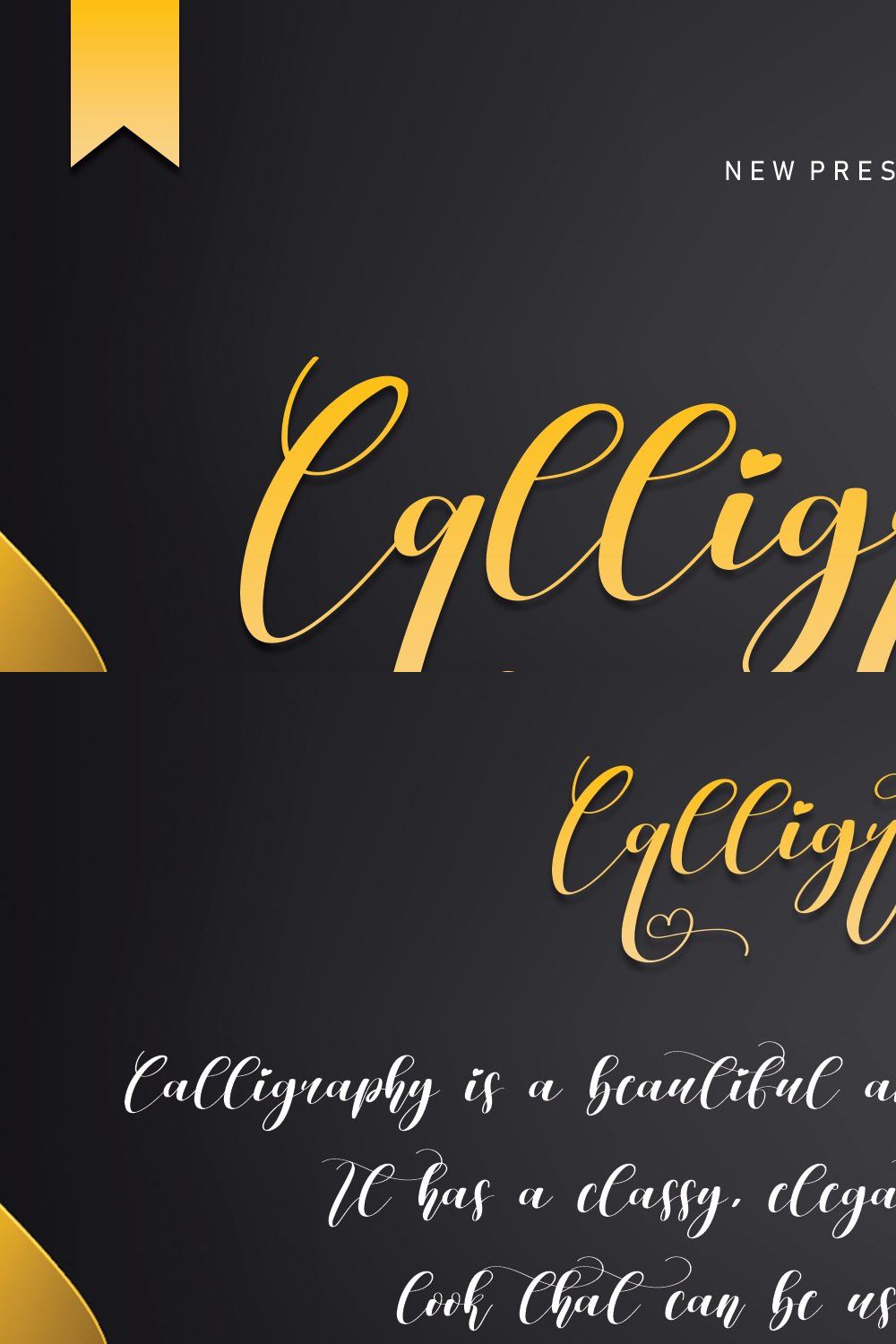 Calligraphy | Script font pinterest preview image.