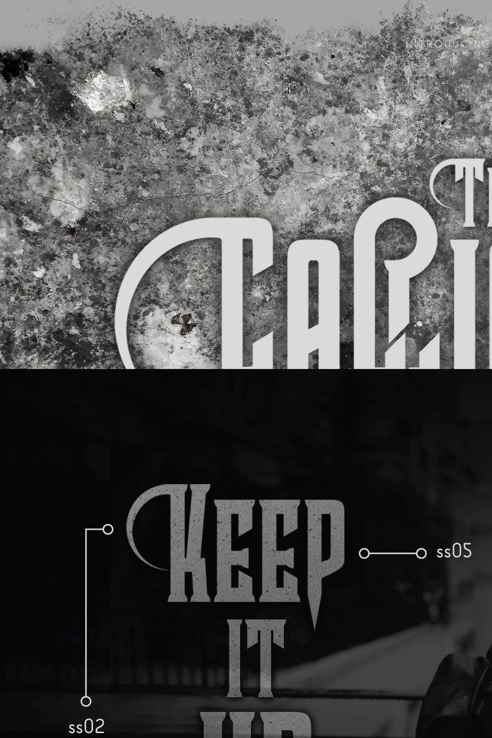 Callioca Decorative Typeface pinterest preview image.