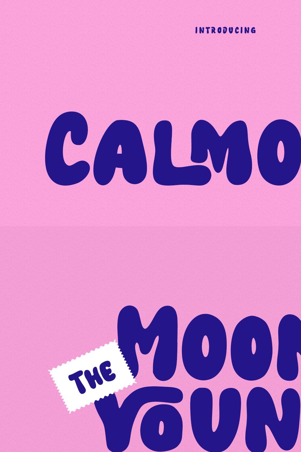 Calmoon Bouncy Display Font pinterest preview image.