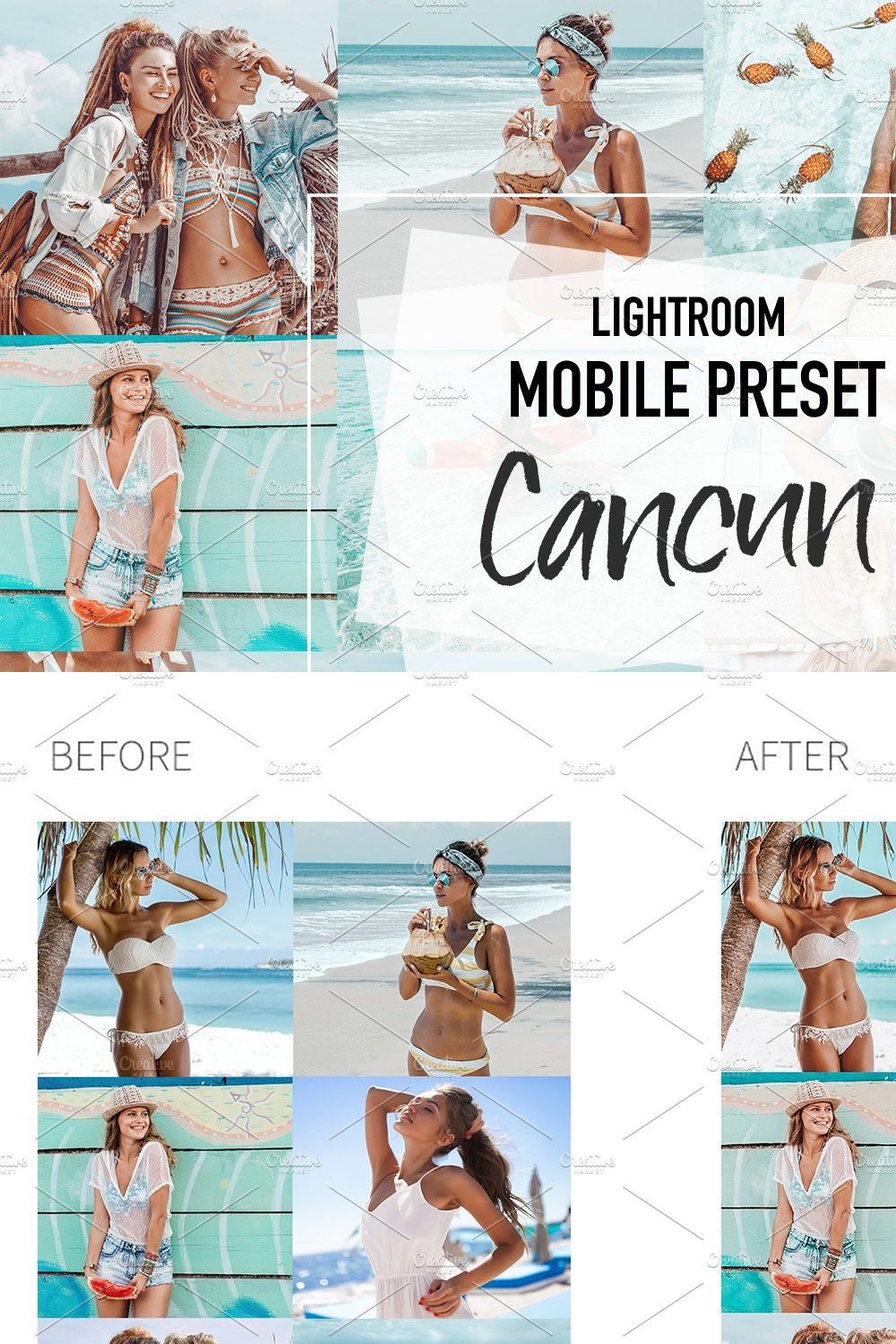 CANCUN 4 Summer Mobile Presets pinterest preview image.