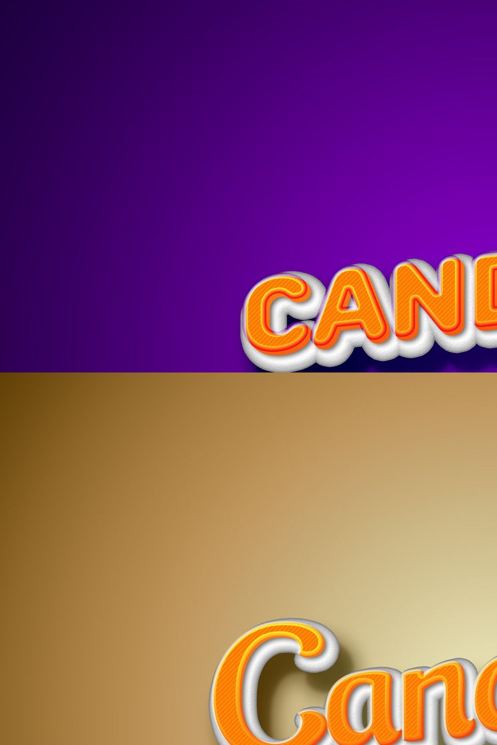 Candy and Marshmallow. Text effect. pinterest preview image.