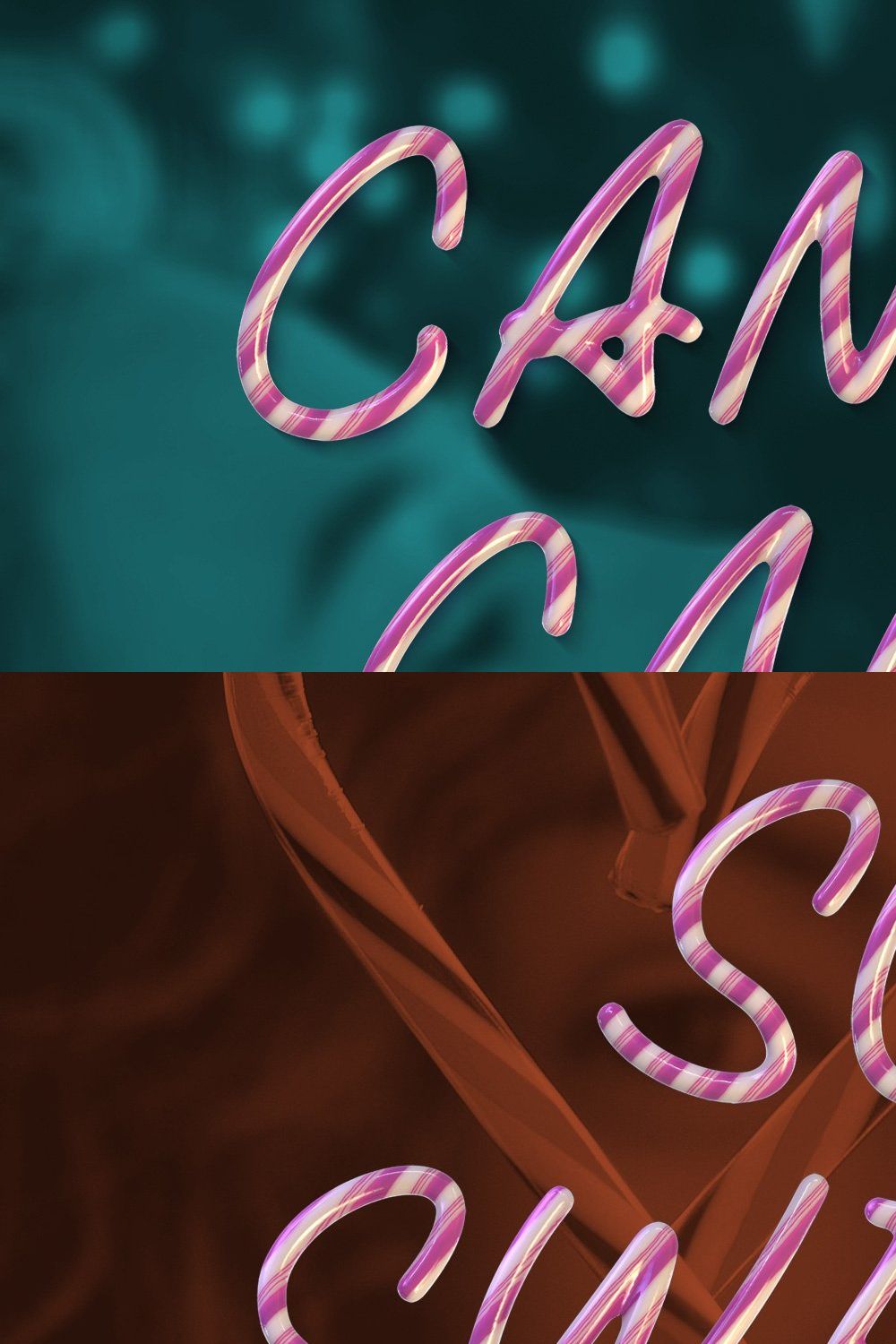 Candy Cane Opentype Font & PNGs pinterest preview image.