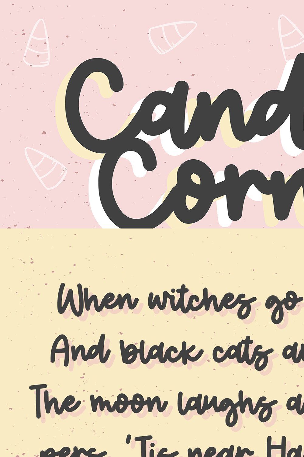 CANDY CORN Halloween Script Font pinterest preview image.