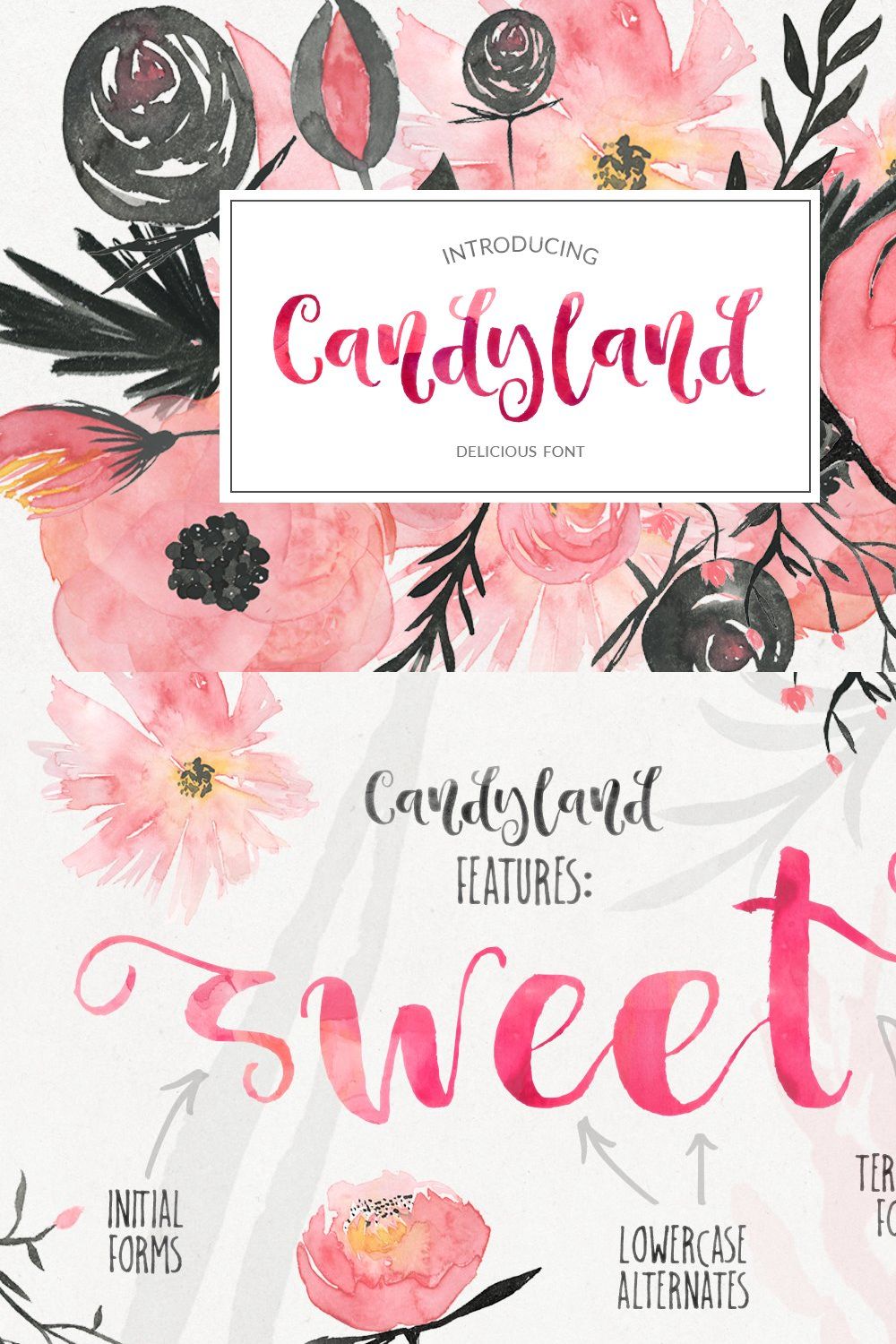 Candyland - delicious font pinterest preview image.