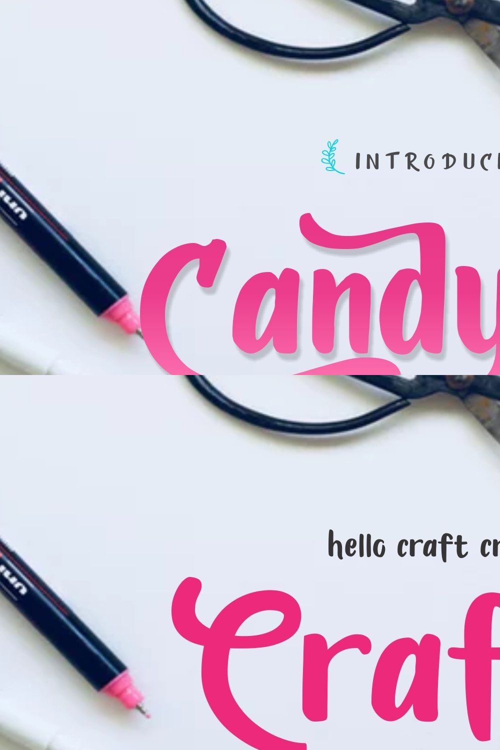 Candylove Playfull brushwritten font pinterest preview image.