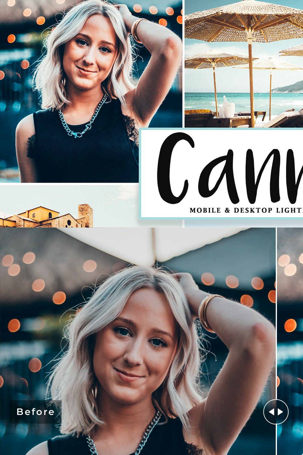 Cannes Lightroom Presets Pack pinterest preview image.