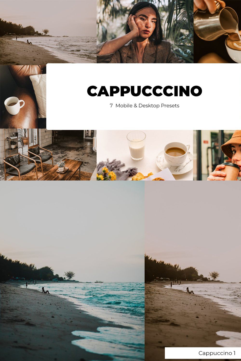 CAPPUCCINO Lightroom Presets pinterest preview image.