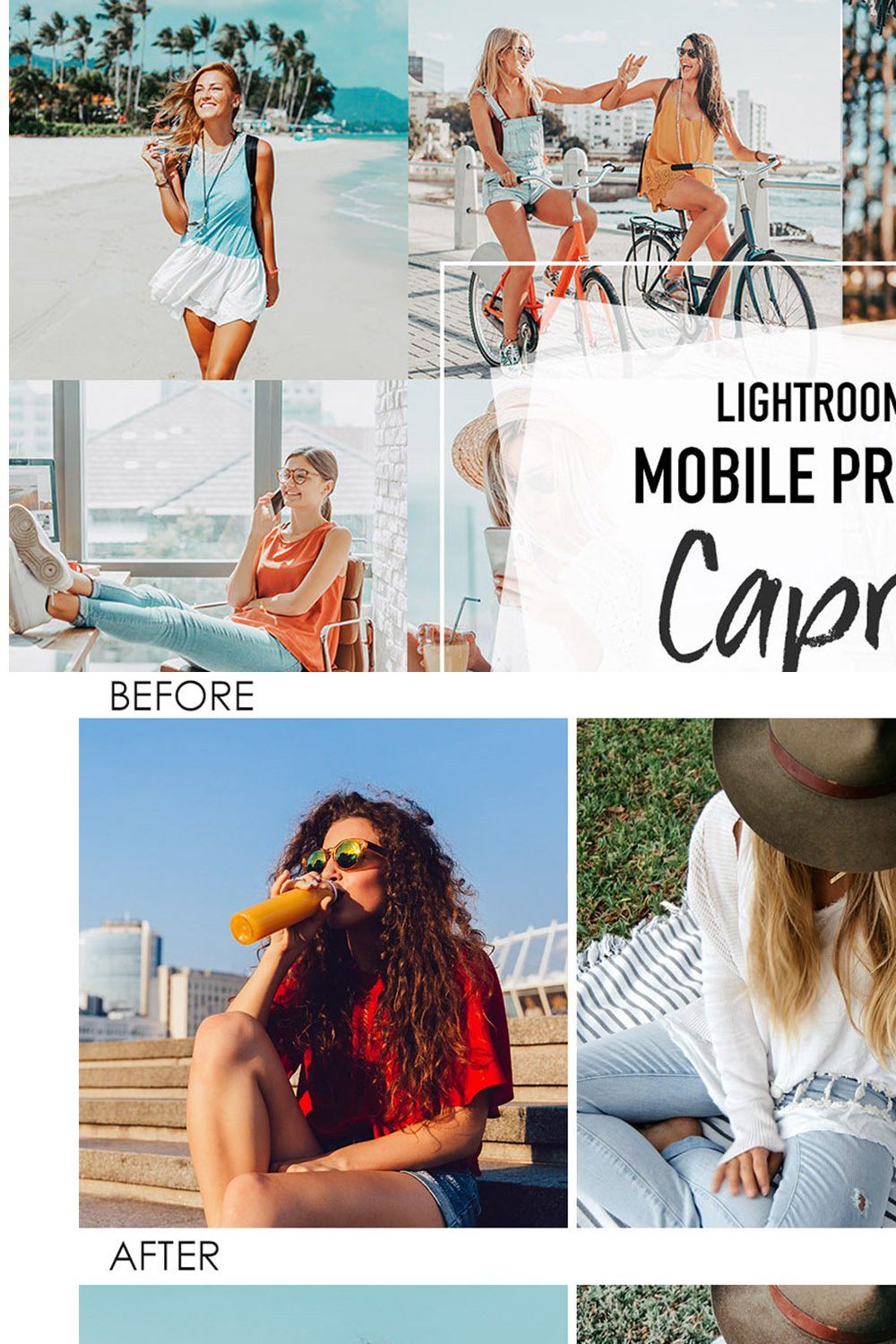 CAPRI 4 Lightroom Mobile presets pinterest preview image.