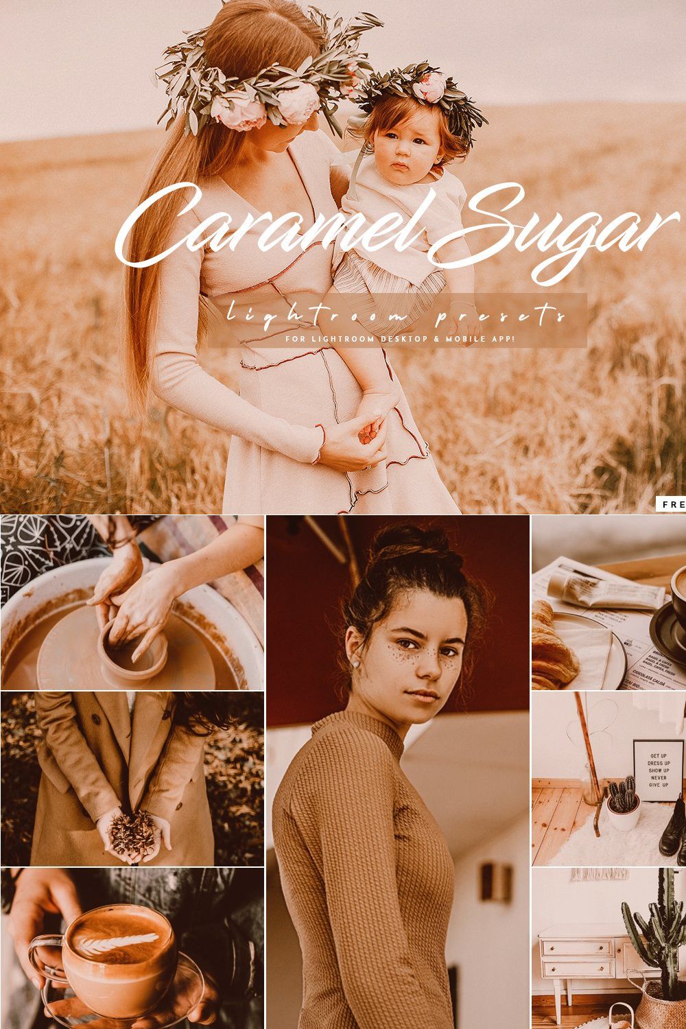 Caramel Sugar Lightroom Presets Pack pinterest preview image.