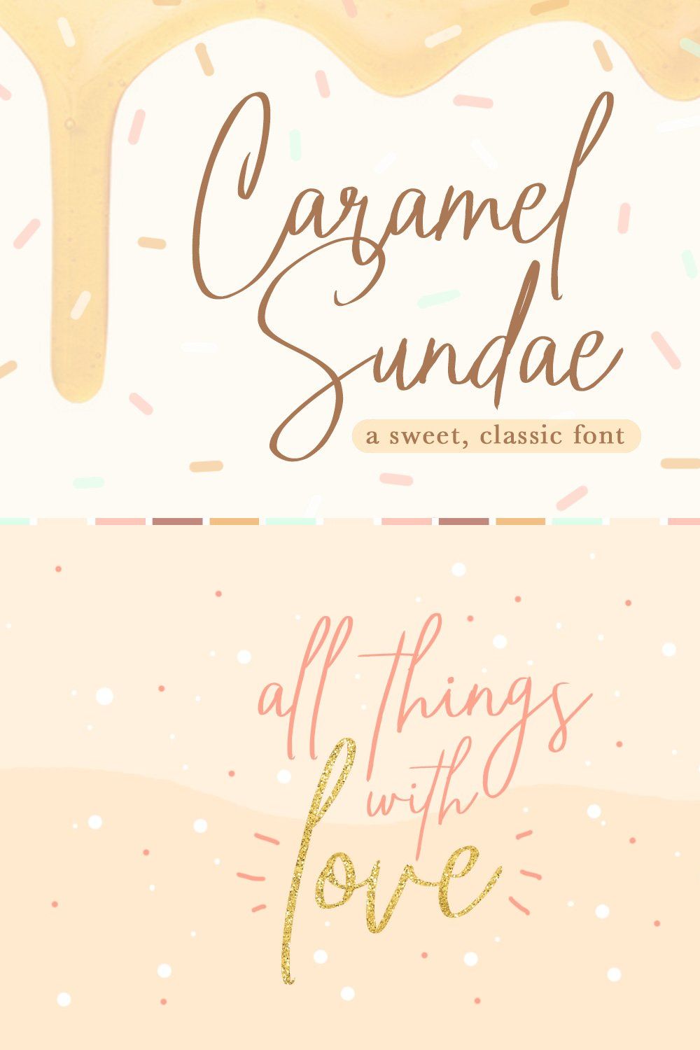 Caramel Sundae Font pinterest preview image.