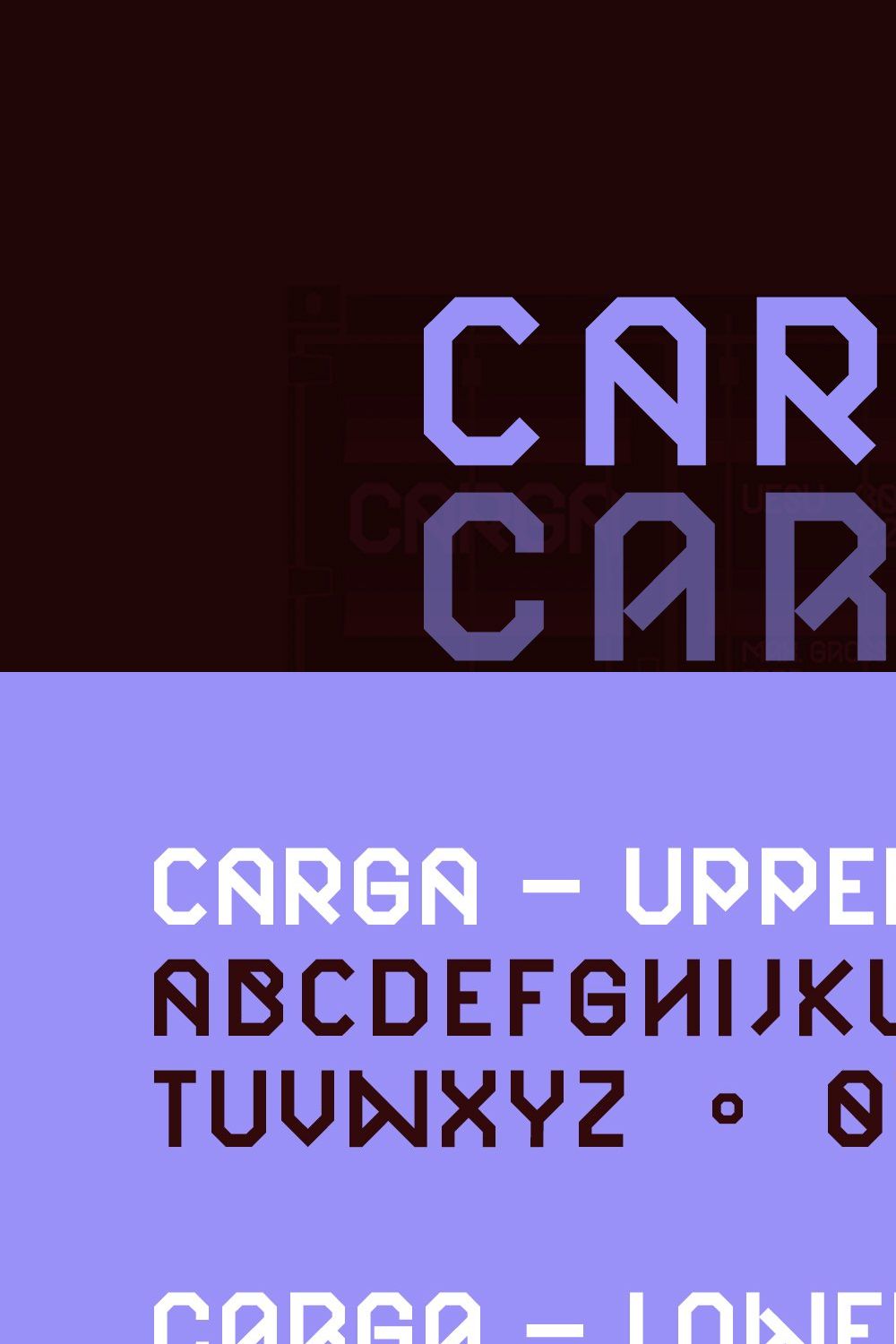 CARGA | Display | 2 Styles 1 Font pinterest preview image.