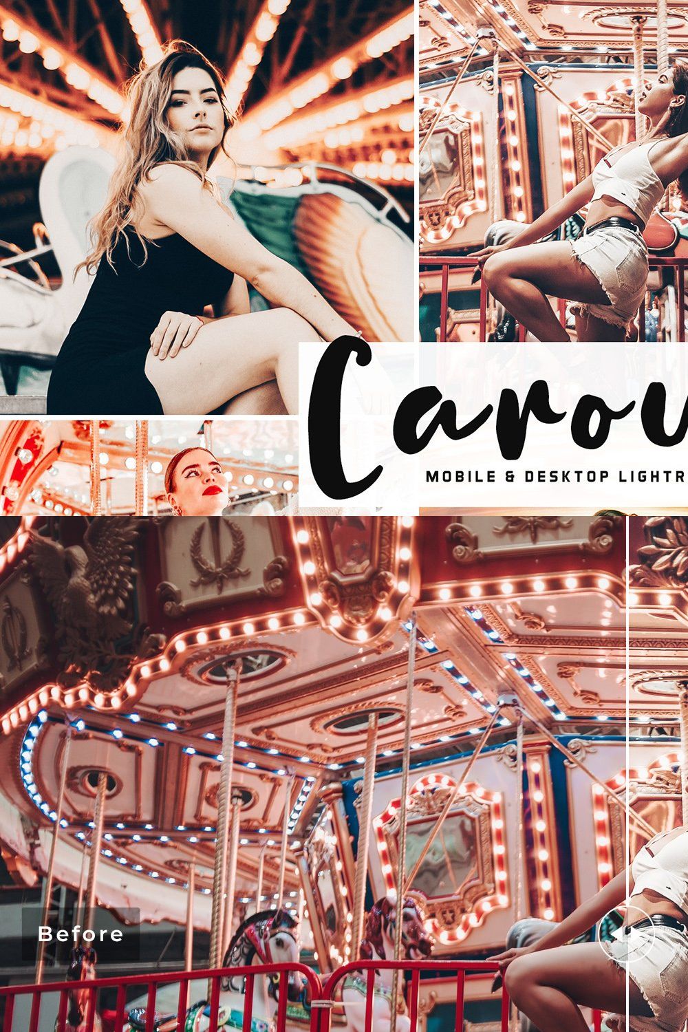 Carousel Lightroom Presets Pack pinterest preview image.