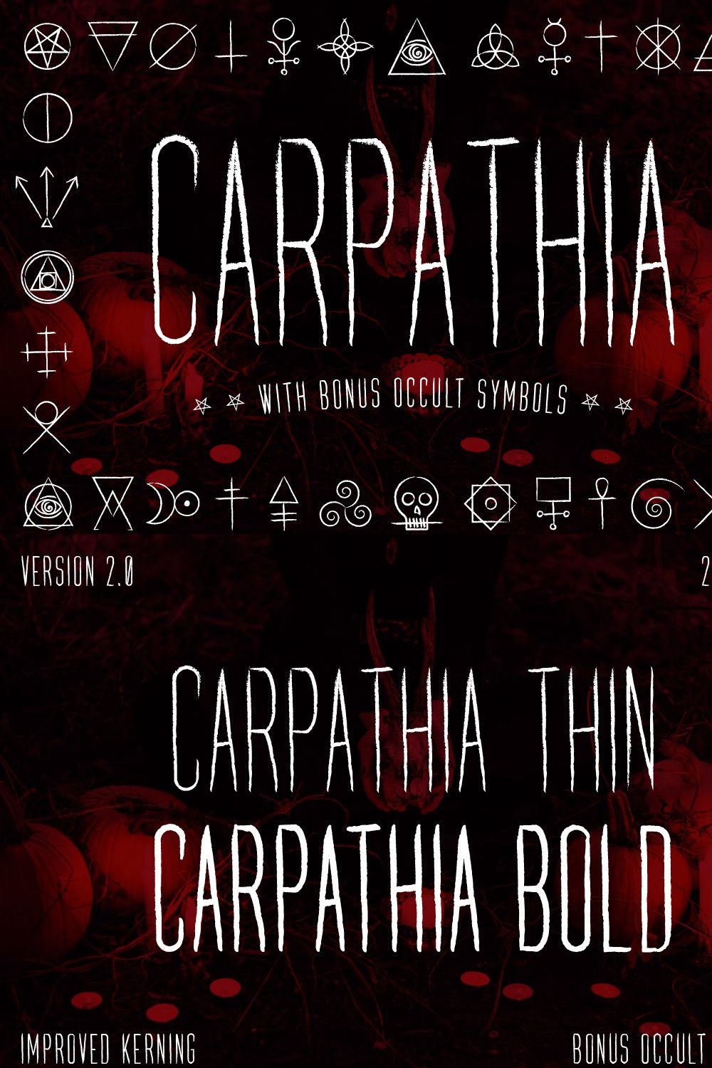 Carpathia Typeface + Extras pinterest preview image.