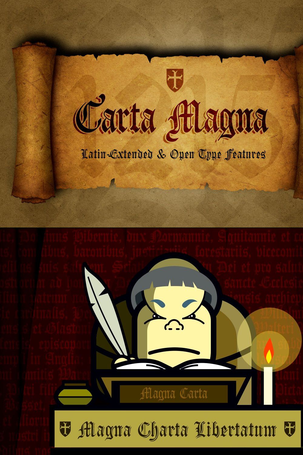 Carta Magna, gothic fonts pinterest preview image.