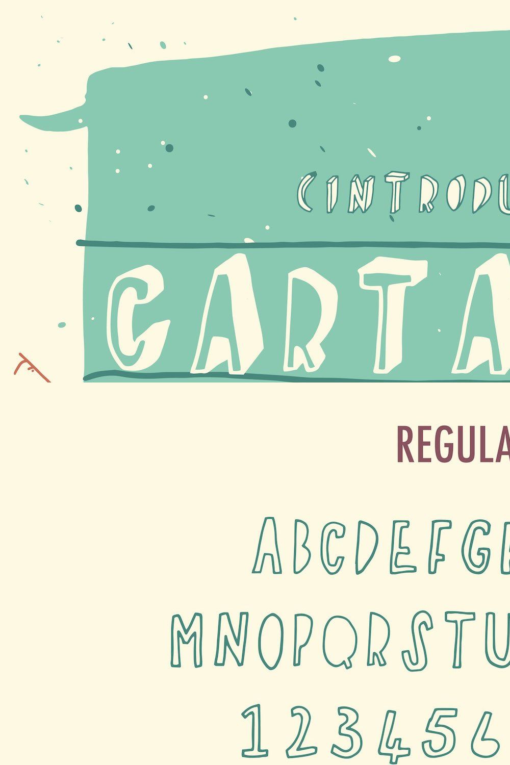 Cartagena Hand Drawn Font pinterest preview image.