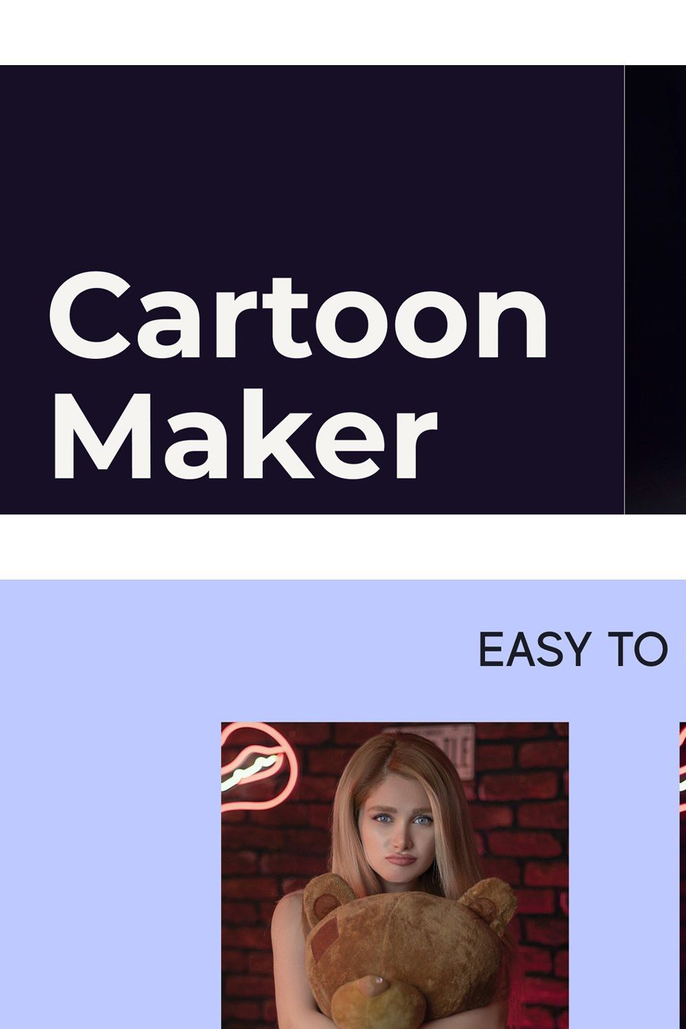 Cartoon Maker Action for Photoshop pinterest preview image.