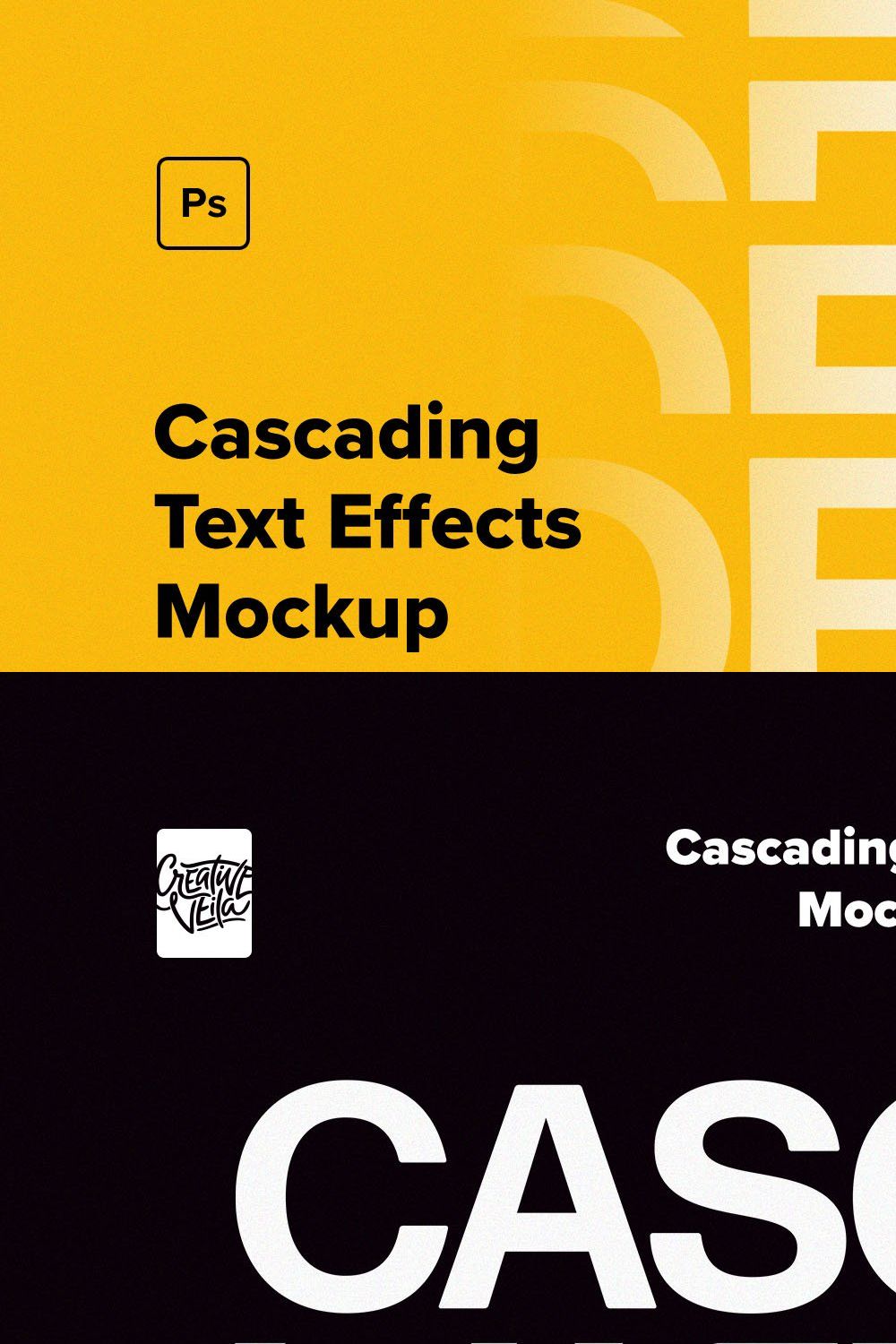 Cascading Distortion Text Effects pinterest preview image.