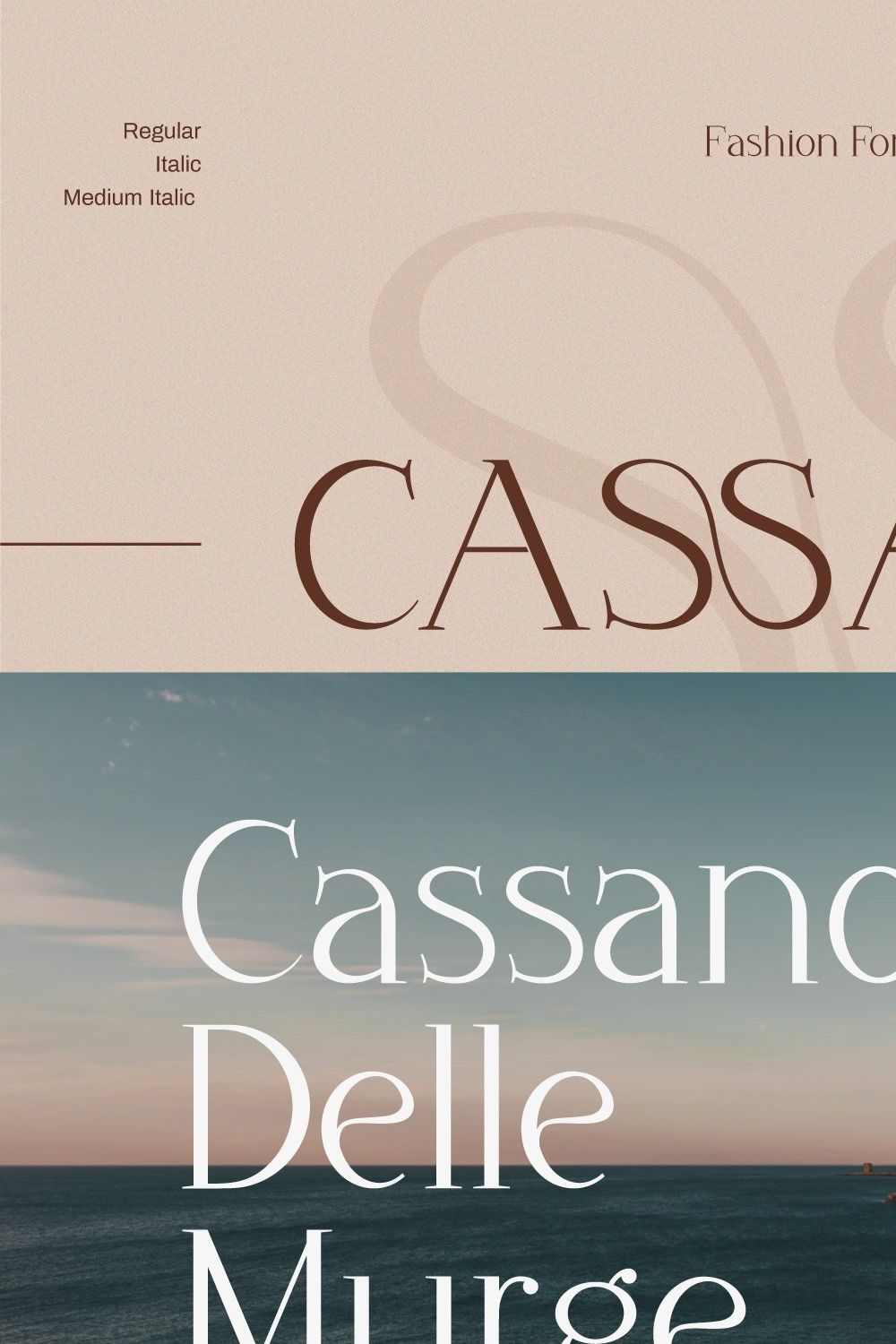 Cassano - Modern Serif Typeface pinterest preview image.