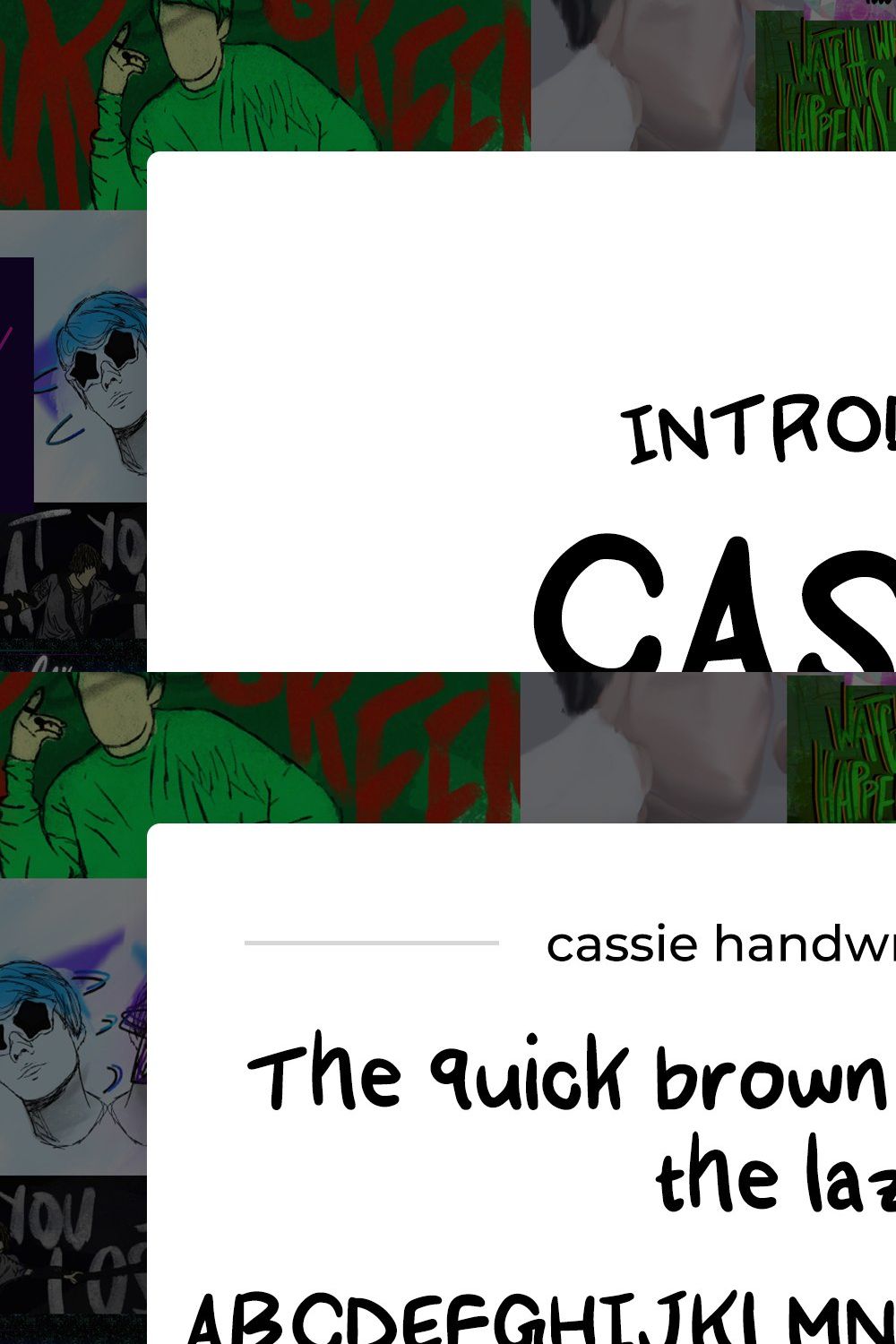 CASSIE handwriting typeface pinterest preview image.