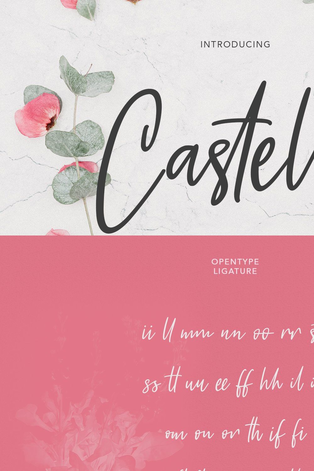 Castella Script Font pinterest preview image.