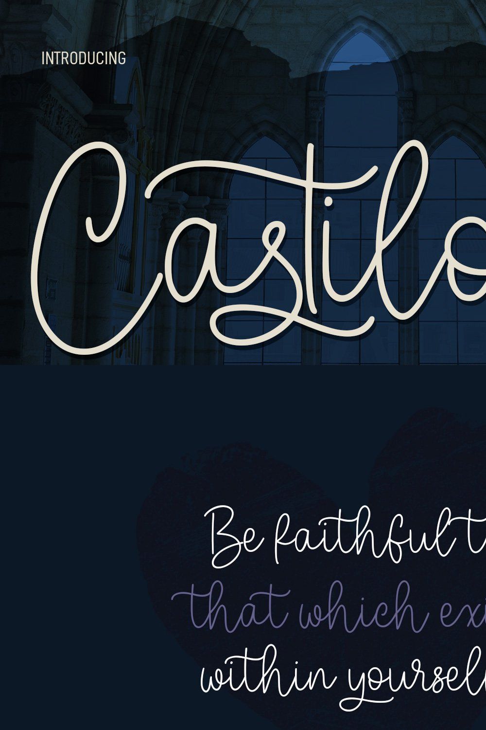 Castilock Script Font pinterest preview image.
