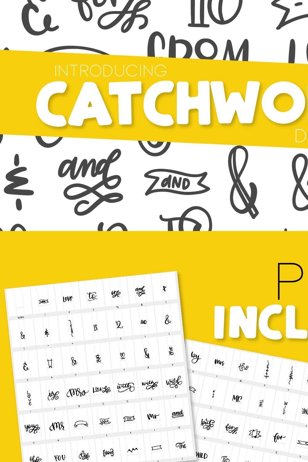 Catchwords - Dingbat Font pinterest preview image.